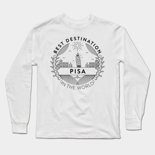 Pisa Minimal Badge Design Long Sleeve T-Shirt